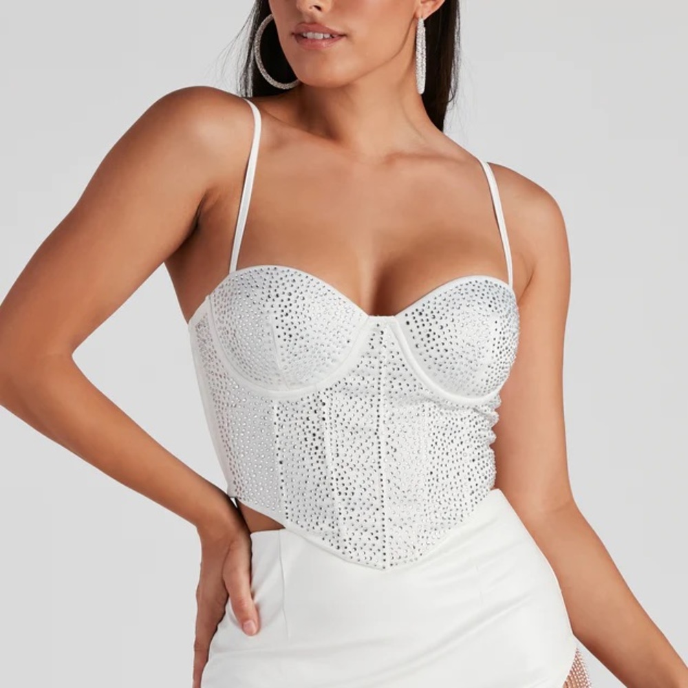 White Rhinestone Corset